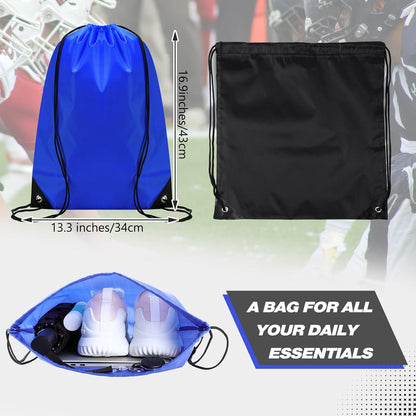 Shappy Drawstring Backpack Bulk Sports Gym Cinch Bag Polyester String Bag for Men Women(10 Colors,100 Pcs)