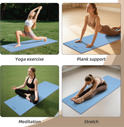 Yoga Mat Non Slip, Anti-Tear 1/4" & 2/5" Thick TPE Yoga Mats for Women and Men, a stylish and practical dual-tone yoga mat.72"x24" Exercise & Fitness Mat with Carrying Strap, Workout Mats for Yoga, Pilates and Floor Exercise