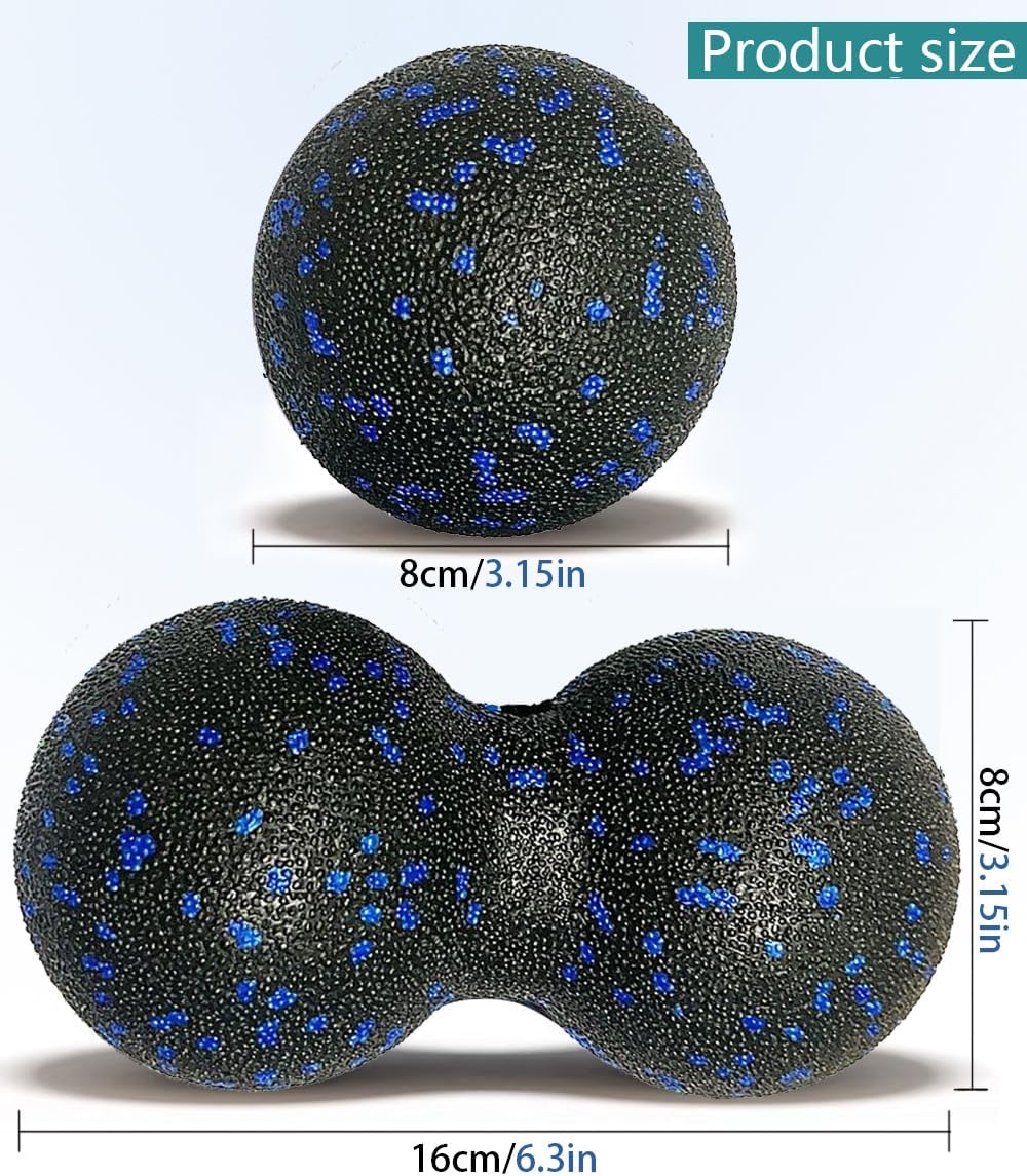 Peanut Massage Ball - Double Lacrosse Massage Ball & Mobility Ball for Physical Therapy - Deep Tissue Massage Tool for Myofascial Release, Muscle Relaxer, Acupoint Massage