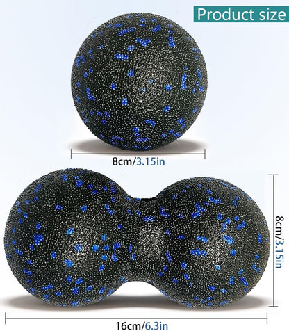 Peanut Massage Ball - Double Lacrosse Massage Ball & Mobility Ball for Physical Therapy - Deep Tissue Massage Tool for Myofascial Release, Muscle Relaxer, Acupoint Massage