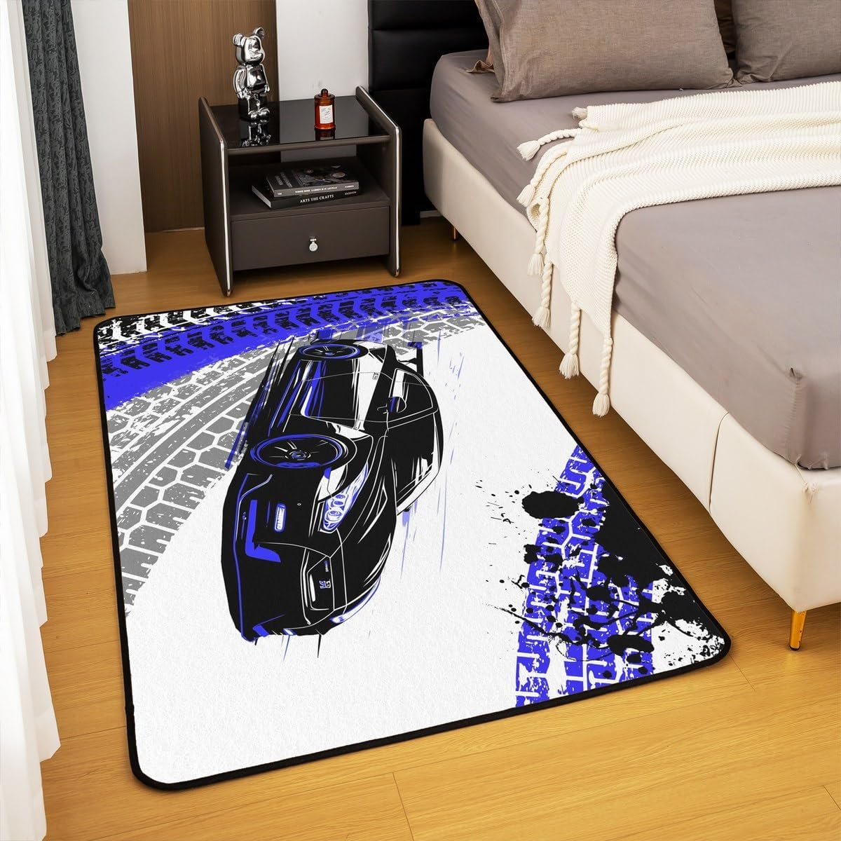Feelyou Dirt Bike Area Rug 3x5 Kids Extreme Sports Green Honeycomb Living Room Rugs for Bedroom Boys Girls Teens Racing Motocross Rider Decorative Carpet Rug Non-Slip Motorcycle Indoor Floor Mat