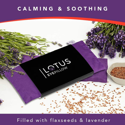 Weighted Lavender Eye Pillow for Women, NOLAVA Includes Free App Meditations, Migraine & Headache Relief, Microwave Hot or Cold Compress, Organic Cotton, French Lavender +Flax Seed, Yoga & Savasana