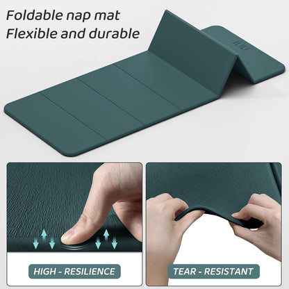 ILILI Foldable Yoga Mat 71 * 24 * 0.3'' - TPE Non-Slip Fitness Mat for Home，Waterproof & Lightweight (2lb) for Home Gym, Pilates & Stretching,Fitness Workouts