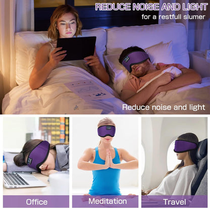 LC-dolida Sleep Headphones, 3D Sleep Mask Bluetooth Wireless Music Eye Mask, Sleeping Headphones for Side Sleepers Sleep Mask with Bluetooth Headphones Ultra-Thin Stereo Speakers Perfect for Sleeping