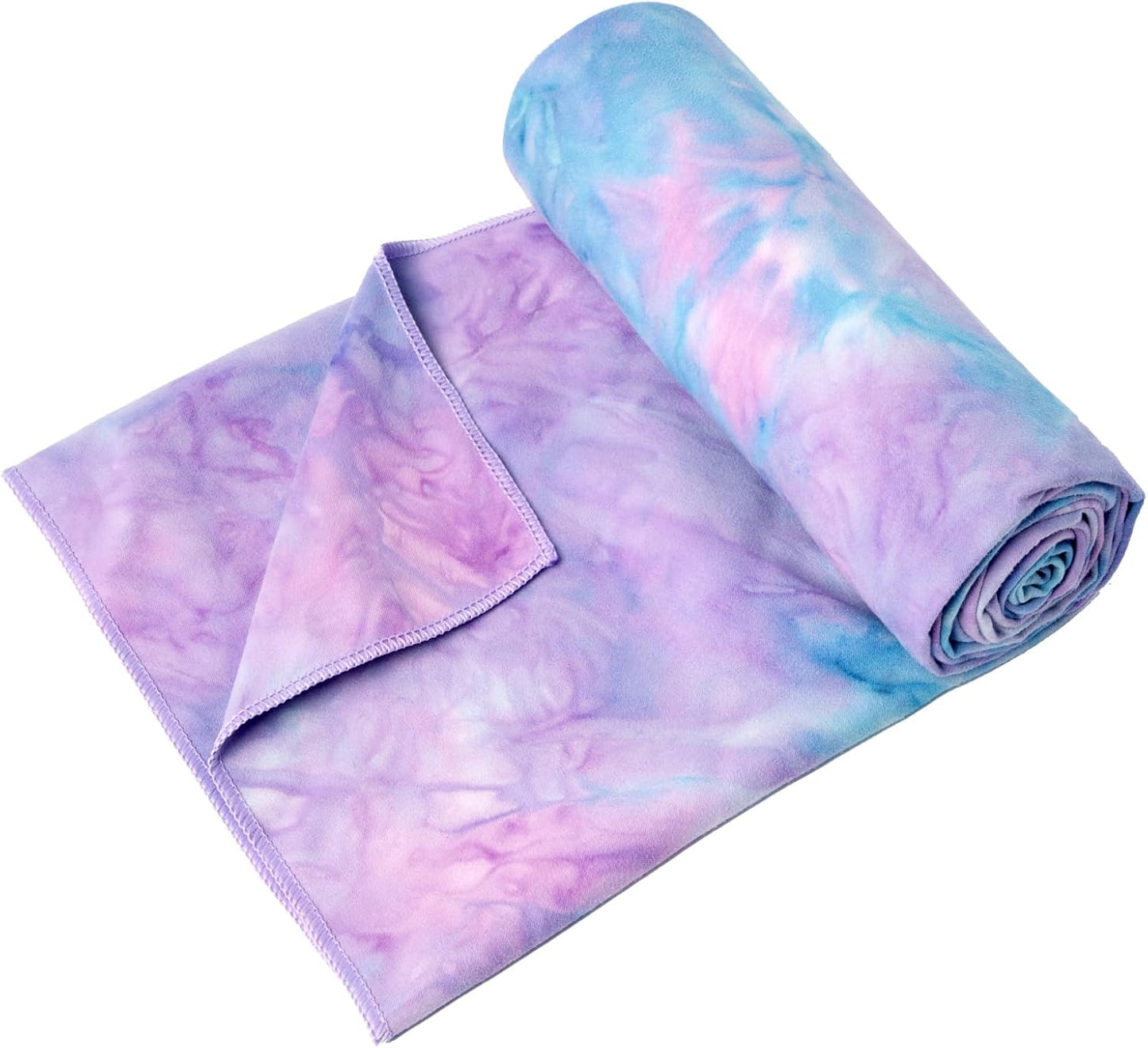 Eunzel Hot Yoga Towel Non Slip Yoga Mat Towel Non-Slip Sweat Absorbent Towel for Hot Yoga, Pilates and Workout 72" x 26.5", Blue