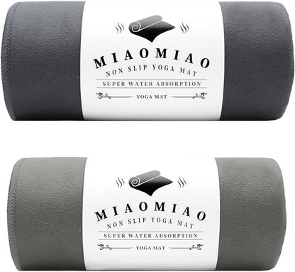 MIAOMIAO Non-Slip Hot Yoga Towel Set,Super Absorbent Microfiber in, 24.5" x 72" - Anti-Slip, Injury Free Design for Pilates, Yoga Mats, Exercise, and Fitness Gear