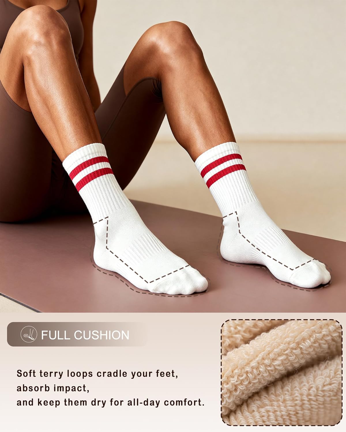 Pilates Grip Socks for Women – Non-Slip Grippy Yoga & Barre Socks, Cushioned Cozy Socks for Studio, Home & Gifts