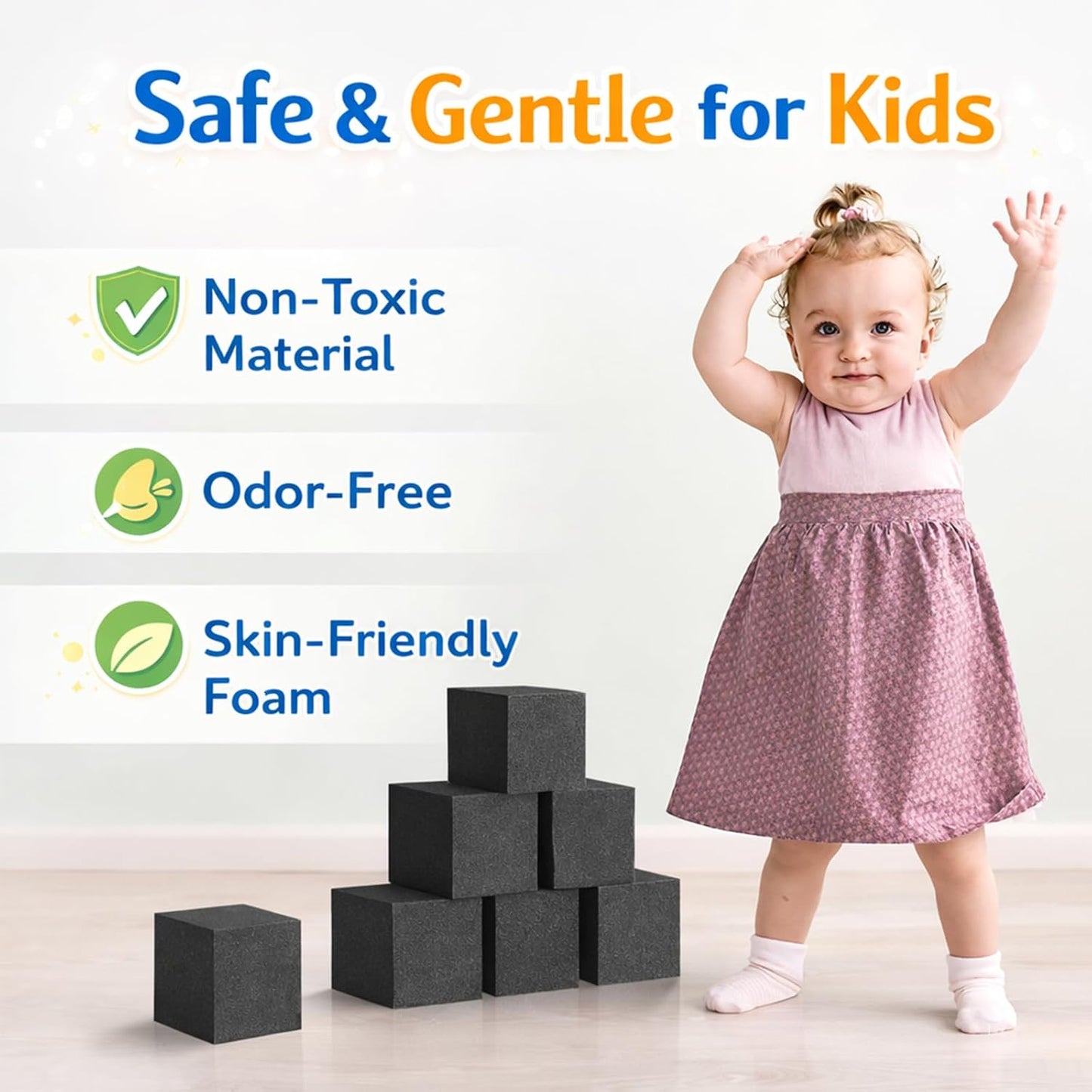 Treela Foam Pit Blocks, Foam Gym Cubes, 4 x 4 x 4 in Protective Trampoline Padding for Gymnastics, Parkour Courses, Trampoline Arenas, BMX