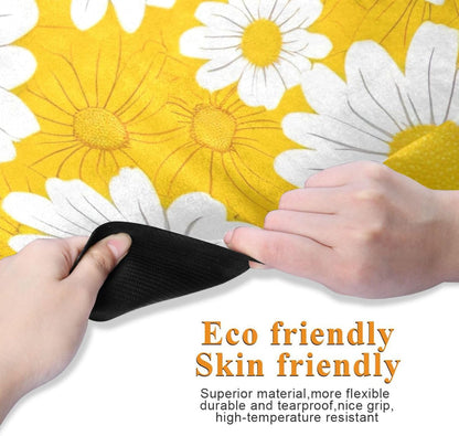Yellow Daisy Yoga Mat Non-Slip Eco-Friendly Exercise Fitness Mat for Yoga Pilates and Floor Workouts for Women & Men, 71 x 26 in