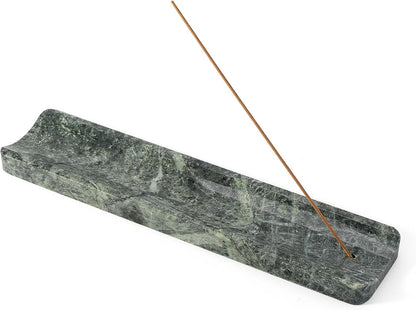 Koville Marble Incense Holder, Incense Holder for Sticks, Incense Sticks Holder Ash Catcher for Meditation Yoga SPA, Natural Stone Incense Burner, Home Table Decor (Green)