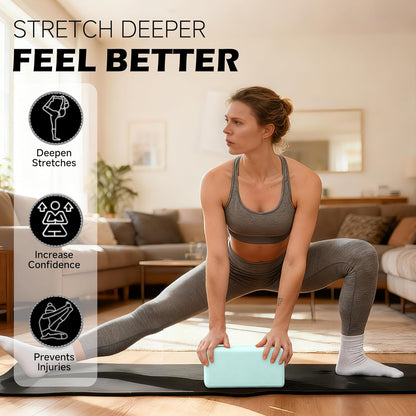 Leikefitness Yoga Blocks 2 Pack,Lightweight-High Density Eva Foam Soft Non-Slip for Yoga, Pilates, Meditation 9"×6"×3"
