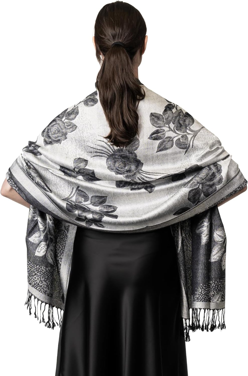 Achillea Reversible Paisley Pashmina Rave Scarf – Exotic Indian Shawls and Wraps for Evening Dresses, Festivals, All Seasons - Colors B