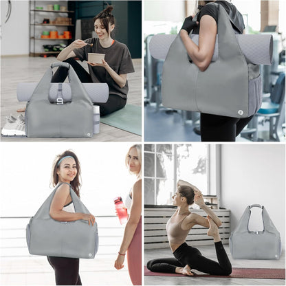 sportsnew Yoga Gym Bags for Women with Shoes Compartment & Wet Dry Storage Pockets & Adjustable Yoga Mat Holder, Patent Pending