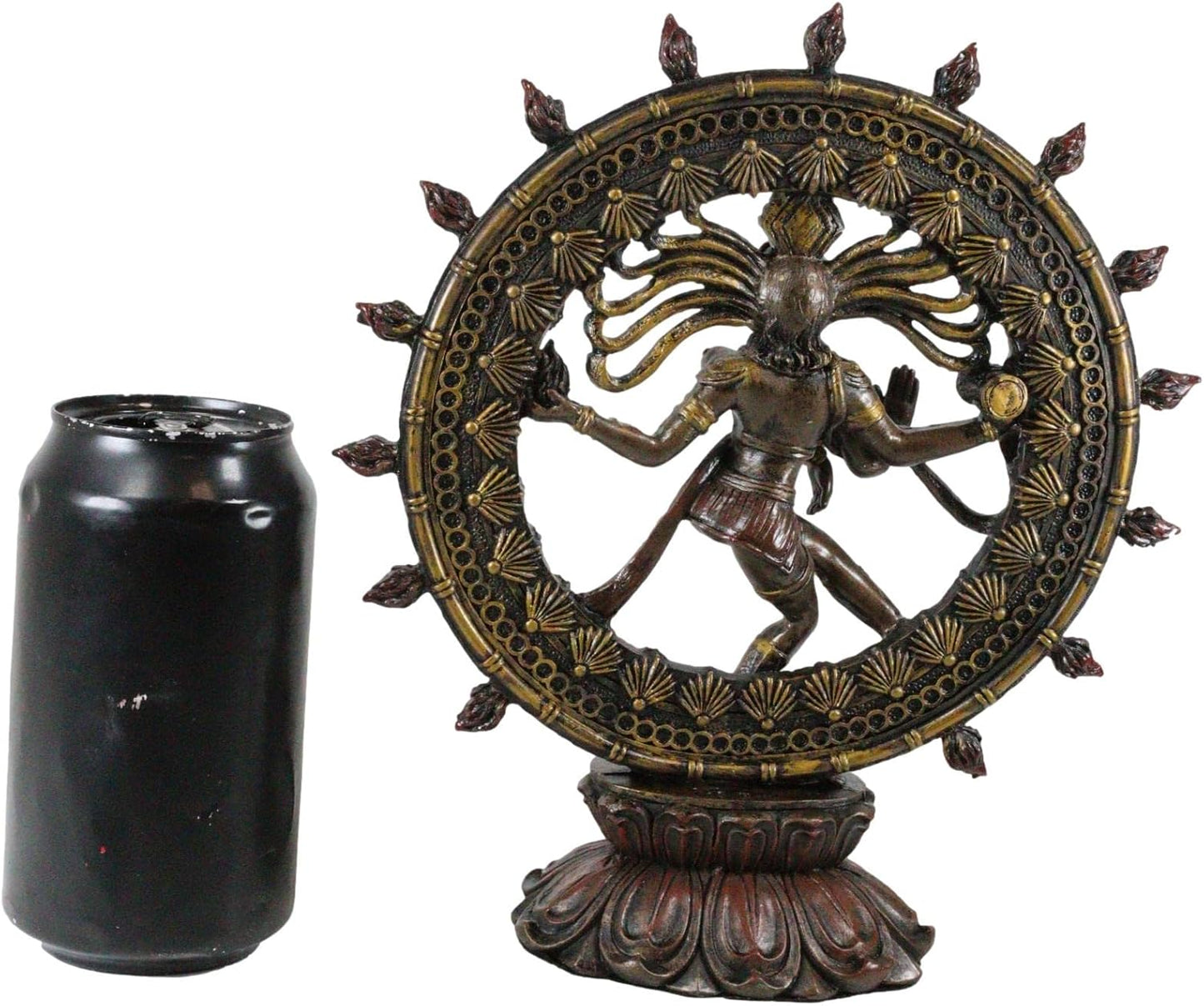 Ebros Gift 9" Tall Hindu Shiva Nataraja by Fire Wheel Statue Lord of The Dance Cosmic Dancer God Statuette Sanskrit Hinduism Supreme Deity Altar Eastern Enlightenment Yoga Figurine