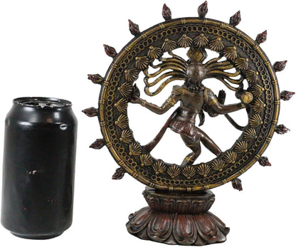 Ebros Gift 9" Tall Hindu Shiva Nataraja by Fire Wheel Statue Lord of The Dance Cosmic Dancer God Statuette Sanskrit Hinduism Supreme Deity Altar Eastern Enlightenment Yoga Figurine