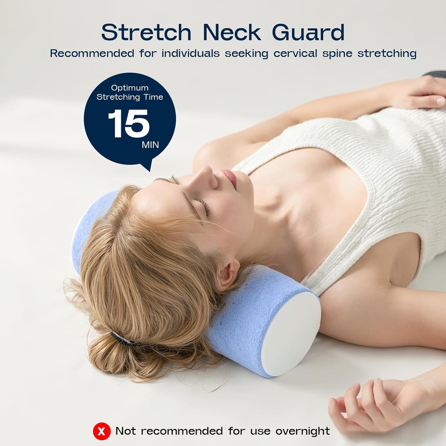 Neck Roll Pillow, Memory Foam Neck Support Pillows, Round Neck Pillows, Cylinder Bolster Pillows for Bed, Couch, and Yoga, Removable Washable Cover,18 * 4.1 * 4.1inch (Cool-Blue)