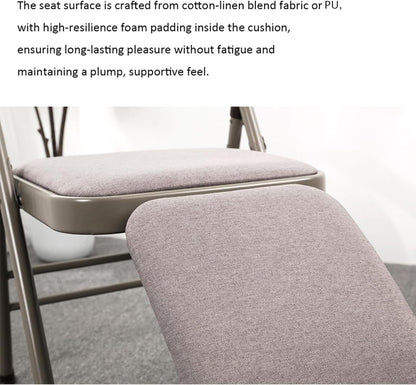 Morden Yoga Chair with Lumbar Support, Folding Yoga Assist Chair for Beginners Practice，Portable & Space-Saving (Pink PU)