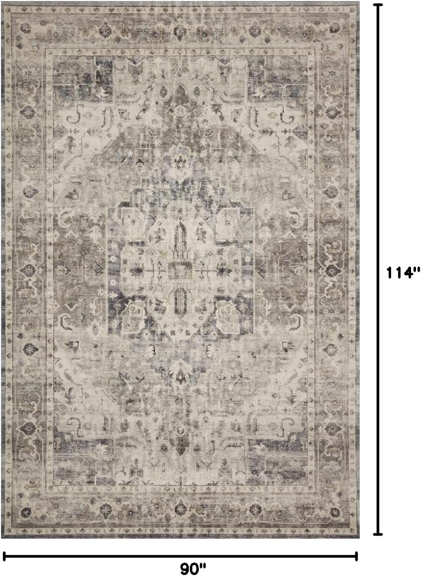 Loloi Hathaway Collection HTH-06 Blush/Multi 2'-6" x 7'-6", .25" Thick, Runner Rug, Soft, Durable, Printed, Modern, Low Pile, Non-Shedding, Easy Clean, Living Room Rug