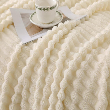 Khaki Throw Blanket for Couch Sofa 50x60 inches Striped Fleece Blankets Room Home Decor Lightweight Plush Soft Cozy Gifts for Women Mom Girls