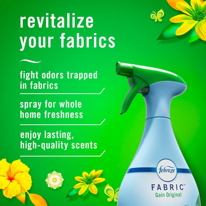 Febreze Fabric Spray Air Freshener, Odor-Fighting Fabric Refresher, Sneaker Balls Alternative, Couch Cleaner, Linen Spray, Multi-Use, Extra Strength Scent, 23.6 fl oz