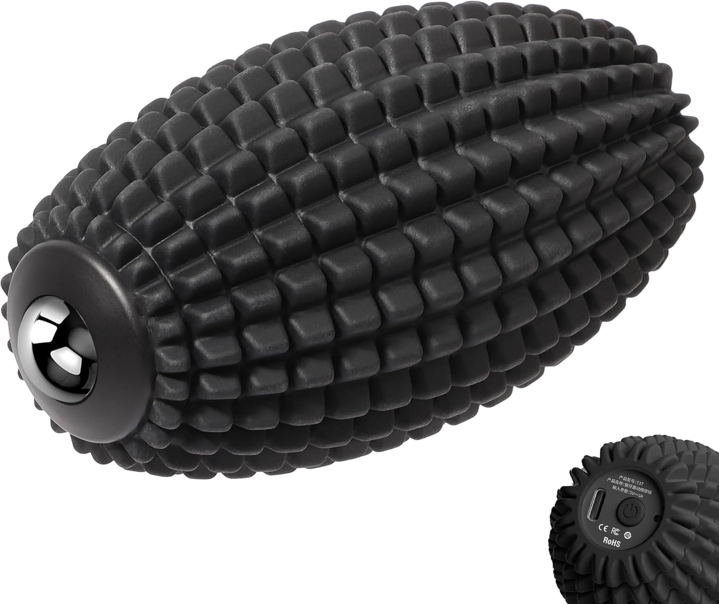Vibrating Massage Ball for Plantar Fasciitis, Silicone Trigger Point, Myofascial Massage Ball, Deep Tissue Roller for Back, Neck, Foot, Muscle Recovery, Hip & Psoas Release Tool (Blue)