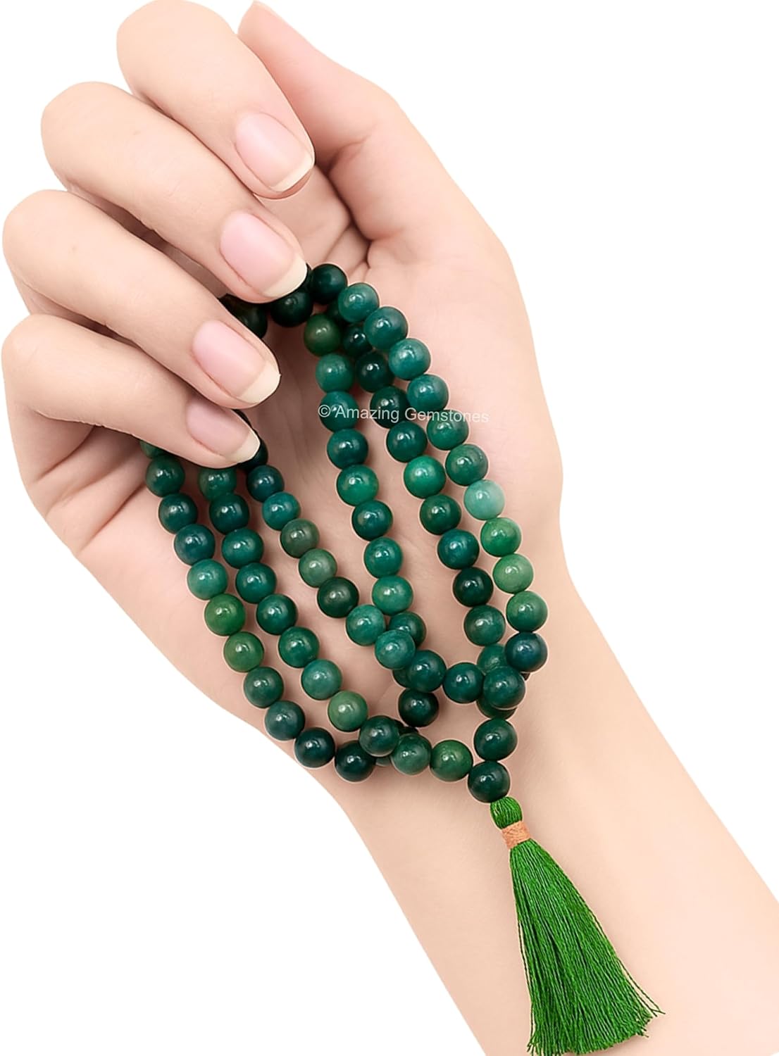 Amazing Gemstone 108 Beads Handmade Mala (Knotted, Rudraksha) - Colors A