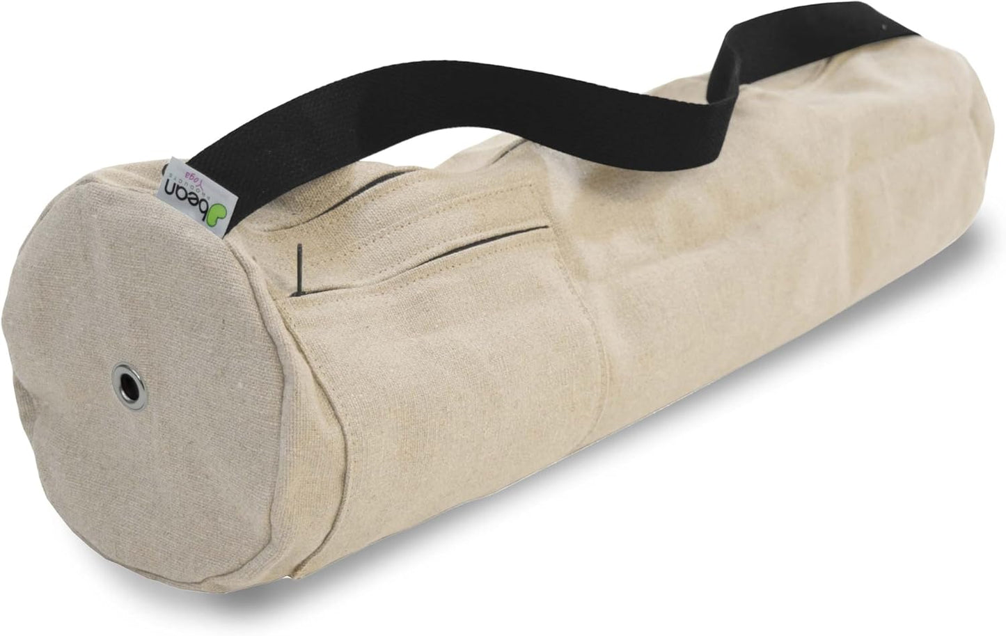 Natural Hemp Fabric Yoga Mat Bag with Shoulder Strap - Lightweight and Durable Gym Bag to Carry the Extra Large Mat Sizes - Ideal for Yoga, Pilates & Fitness Equipment - Made in USA, 8" X 32"