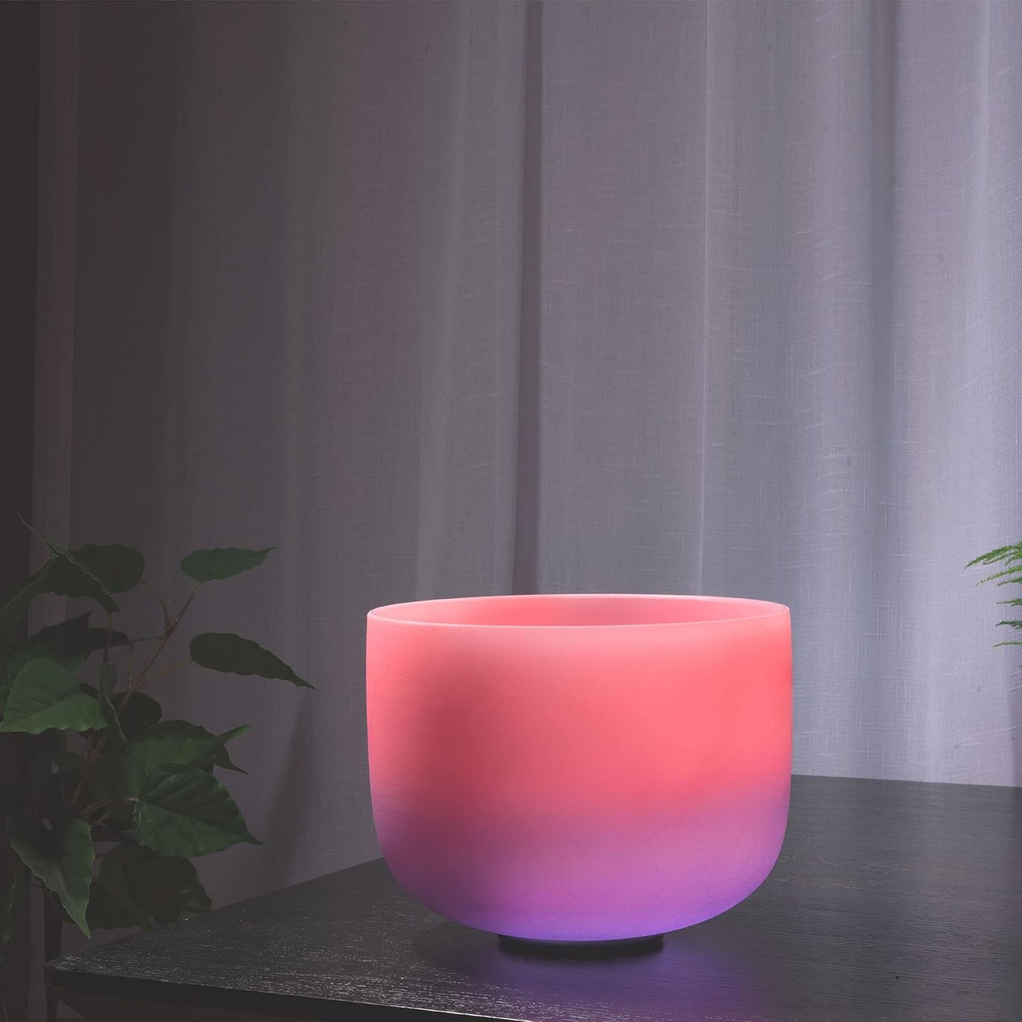 TOPFUND Pink Purple F Note Crystal Singing Bowl Heart Chakra 8 inch with Suede Mallet