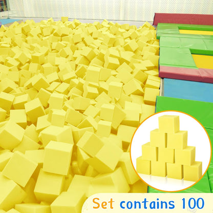 Treela Foam Pit Blocks, Foam Gym Cubes, 4 x 4 x 4 in Protective Trampoline Padding for Gymnastics, Parkour Courses, Trampoline Arenas, BMX