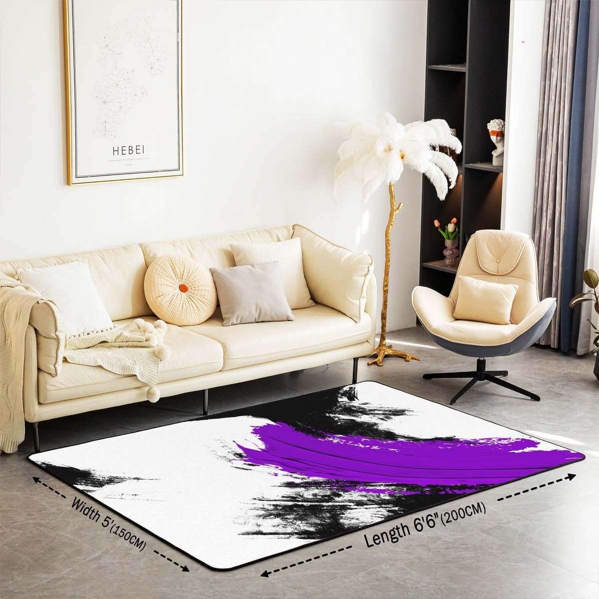 jejeloiu Basketball Living Room Rugs for Bedroom 5x7 Kids Gaming Sports Decor Carpet for Boys Girls Teens Ball Games Area Rug Soft Gift for Basketball Lover Grey and Black Room Decor