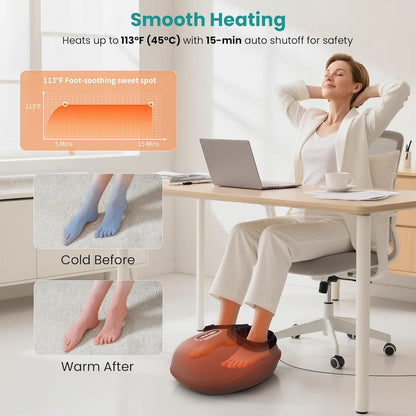 Nekteck Shiatsu Foot Massager with Heat [2026 Upgraded], 3 Modes Deep Kneading Therapy Air Compression, Feet Massage for Plantar Fasciitis, Relaxation Gifts for Men Women Mom Dad Birthday Father's Day