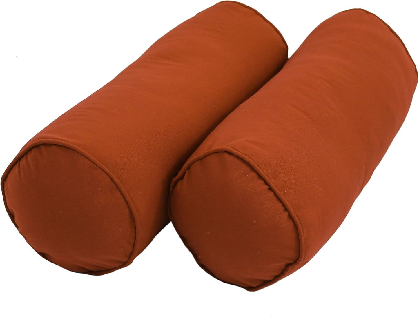 Blazing Needles Double-Corded Solid Twill Bolster Pillows with Inserts (Set of 2), 20" x 8", Burgundy