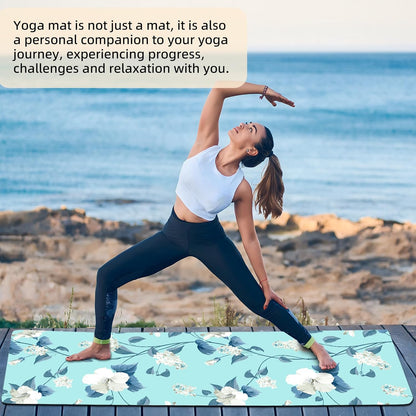 FOLAI Extra Thick Yoga Mat 6mm，pilates mat thick - Non-Slip Exercise Mat for HIIT, Pilates & Home Workouts & Workout with Free Carry Strap