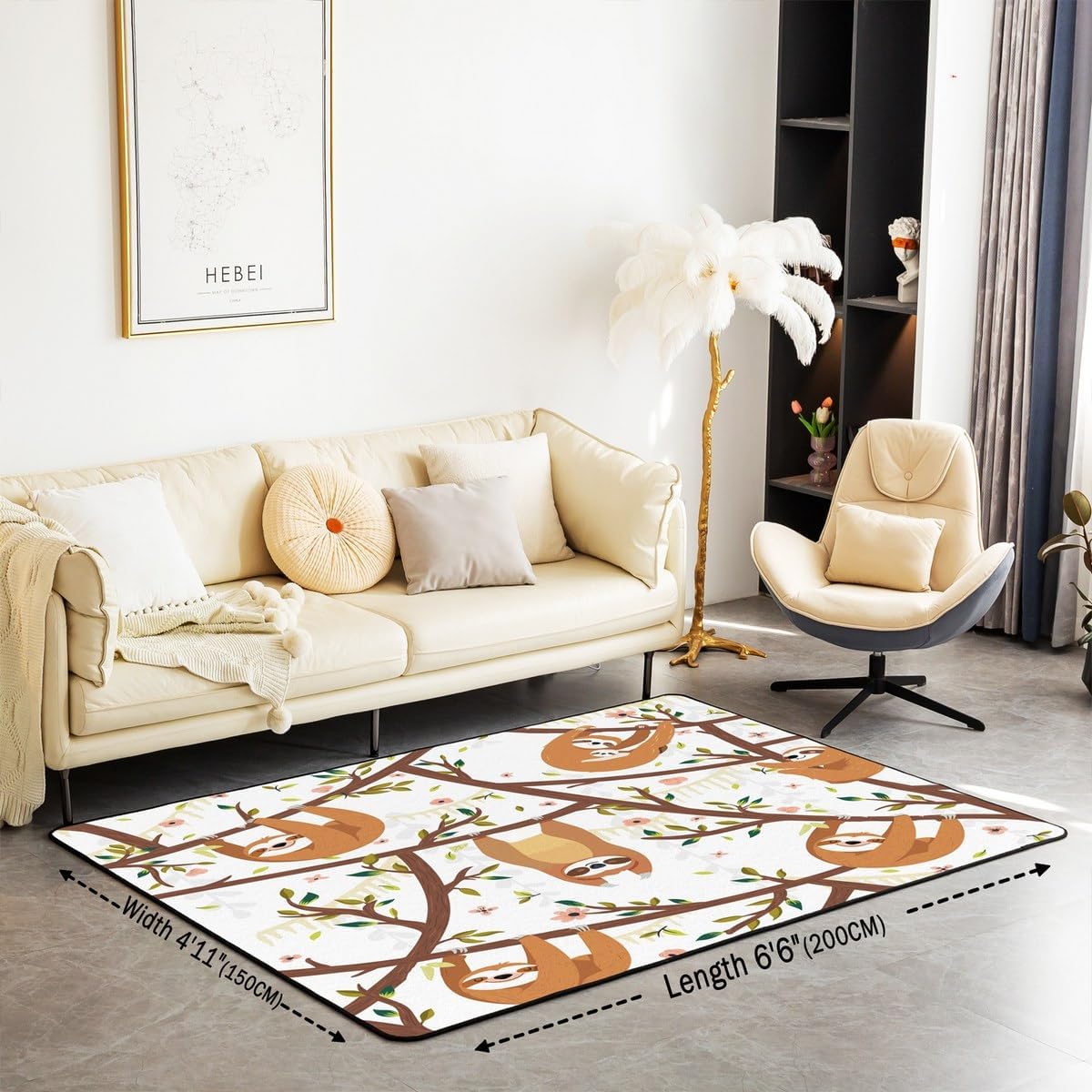 Zen Yoga Area Rug 3'x5' Boho Mandala Rugs for Living Room Bedroom Zen Spiritual Decorative Carpet Women Adults Super Cozy Floor Mats Home Decor