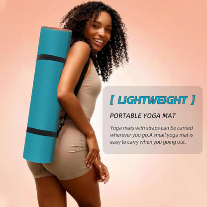 Yoga Mat Non Slip, Anti-Tear 1/4" & 2/5" Thick TPE Yoga Mats for Women and Men, a stylish and practical dual-tone yoga mat.72"x24" Exercise & Fitness Mat with Carrying Strap, Workout Mats for Yoga, Pilates and Floor Exercise