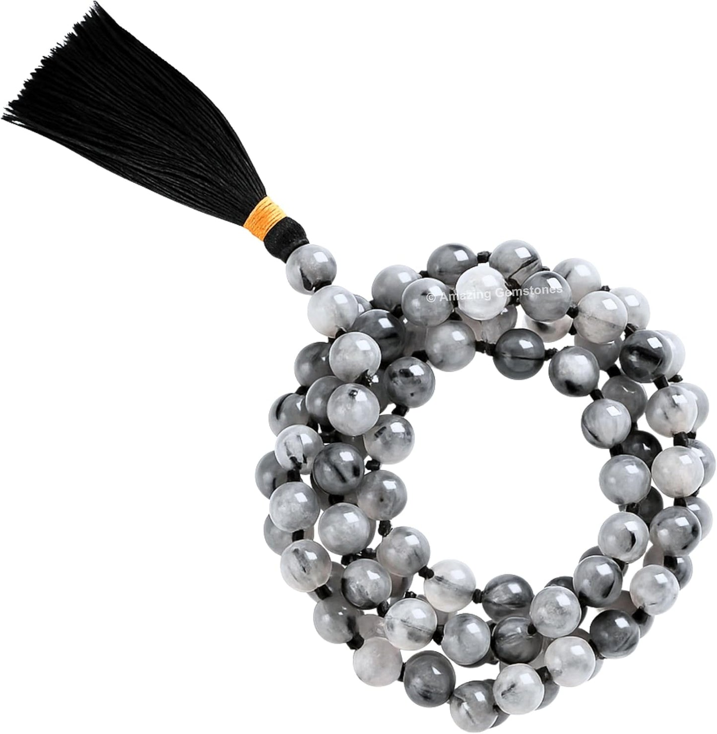 Amazing Gemstone 108 Beads Handmade Mala (Knotted, Rudraksha) - Colors B