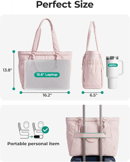 BAGSMART Yoga Tote Bag for Women with Knotted Handle, Lightweight Pilates Bag with Yoga Mat Holder, Gym Bag for Work Travel