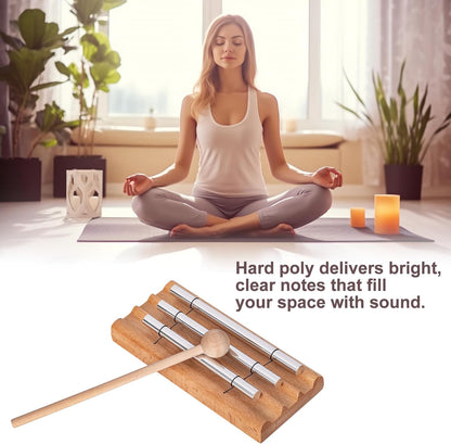 Three Tone Chime Bell for Teachers' Classroom Management, Meditation Chimes, Mindfulness Hand Bell, Percussion Sound Healing Instruments Reminder for Prayer Yoga Eastern Energies Music