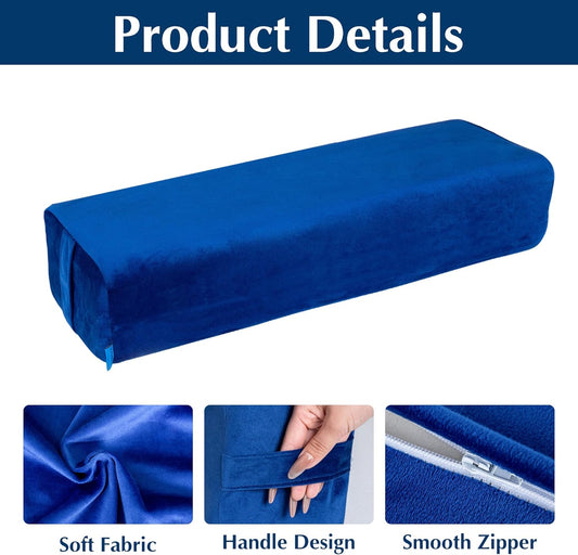 2-Pack Yoga Bolster Pillow Set: Rectangular & Cylinder Pillows for Meditation and Support, Yoga Pillows with Washable Velvet Cover, Triple-Layer Sponge with Carry Handle, Purple