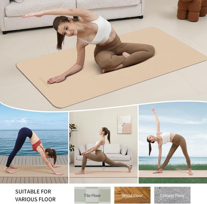 Extra Wide & Thick 8mm Yoga Mat, 72"x31.5" Large Non Slip Exercise Mat, Premium POE Material for Superior Cushioning & Stability, with Strap for Home Gym, Pilates