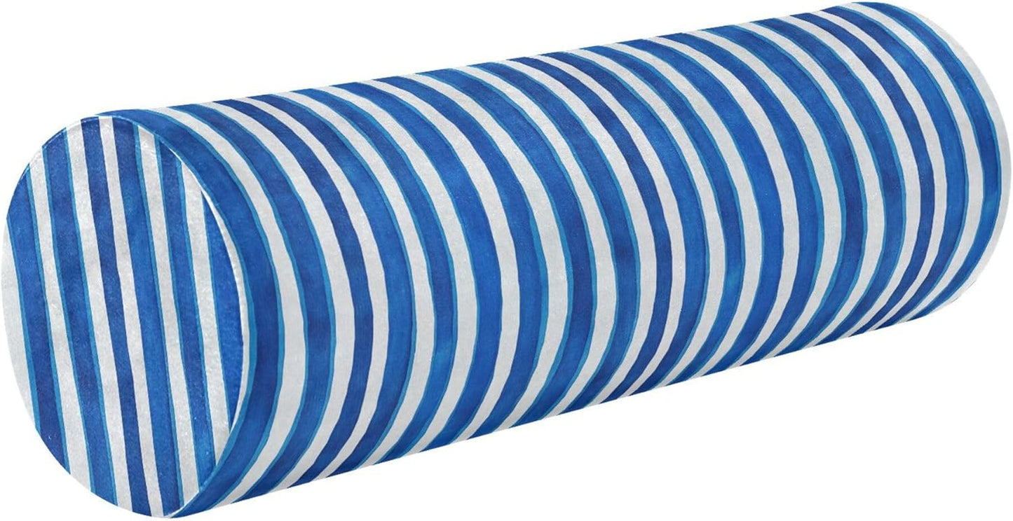 Yoga Bolster Pillow Round Neck Roll Pillow Bed Round Pillow for Baby Cylinder Decorative Pillow Bolster Pillow Covers with Zipper Gold Stripe