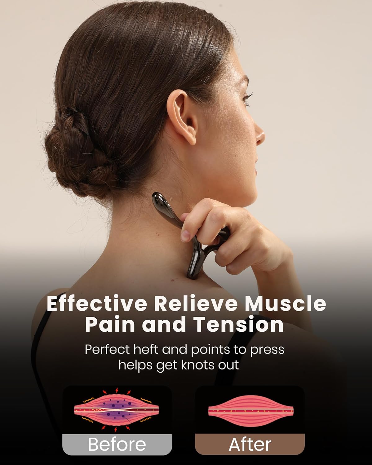 lifechill Trigger Point Massage Tool for Deep Tissue Massage & Gua Sha, HSA Muscle Scraper Tool for Full Body Pain Relief, FSA Eligible Items Thumb Saver Acupressure Tool, Fathers Day Dad Gifts