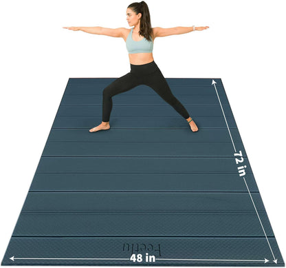 Foldable Wide & Large Yoga Mat – Cushioned, Compact & Easy to Store | 6mm & 8mm Thick | For Home, Gym, Travel, Yoga, Pilates & Floor Exercises
