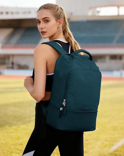 Gym Backpack for Women Men,Cheer bag,Lightweight Gym Bag with Shoe Compartment, Waterproof Sports Backpack with Wet Pocket, Black