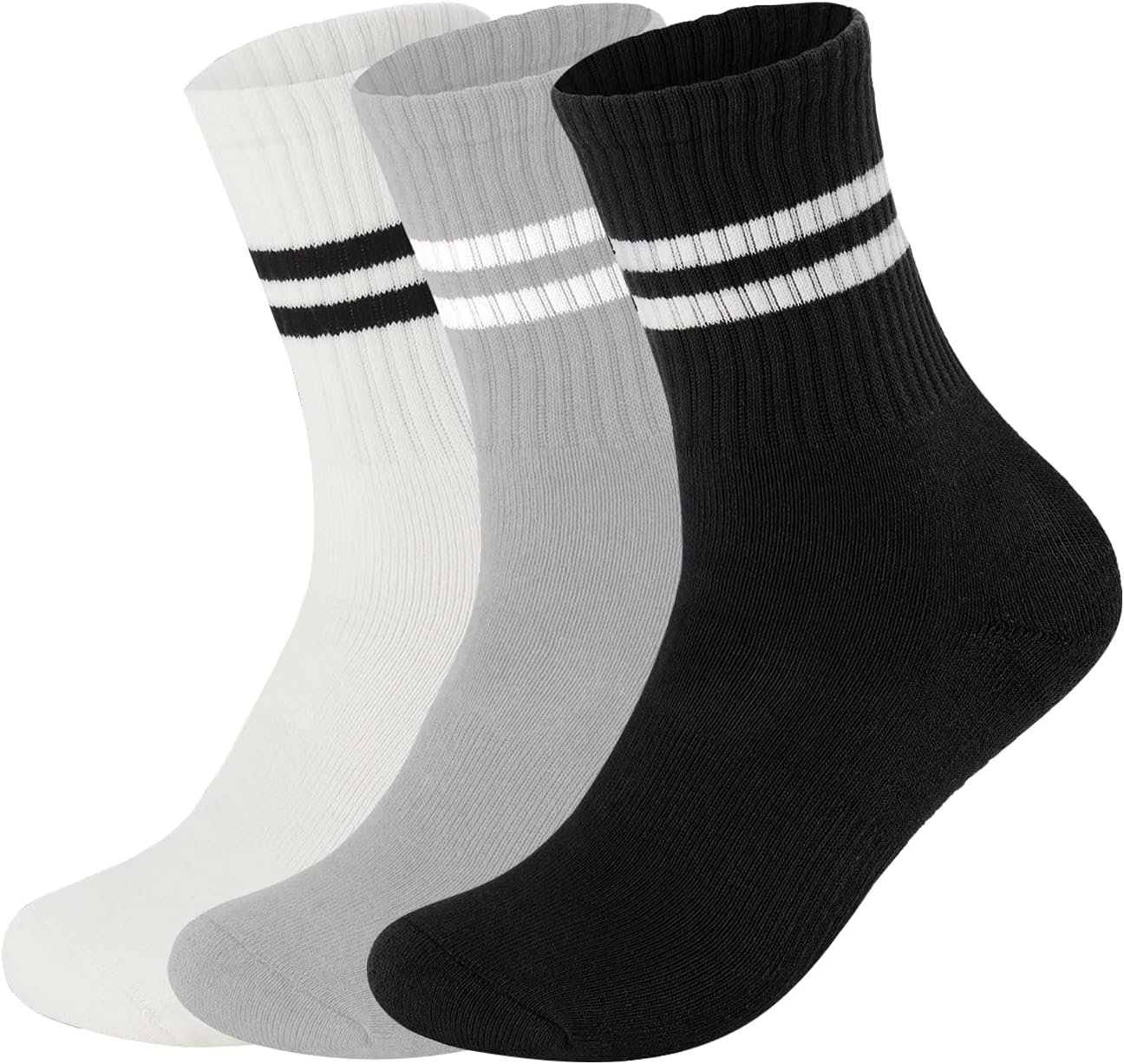 Flydo Pilates Grippy Socks with Grips for Women Yoga Non Slip Long Socks for Pure Barre, Ballet,Dance Workout 2-5 Pack