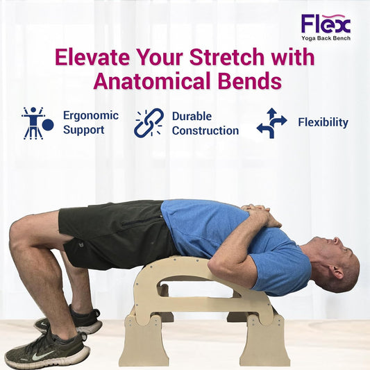 Flex - Yoga Back Bench | Elevate Your Stretch with Anatomical Bends, Ergonomic Support, and Durable Construction for Ultimate Comfort and Flexibility, Sandal