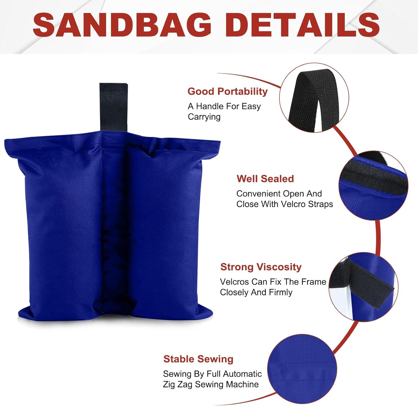 ABCCANOPY Canopy Weights 120 LBS Gazebo Tent Sand Bags,4-Pack Gray (Without Sand)