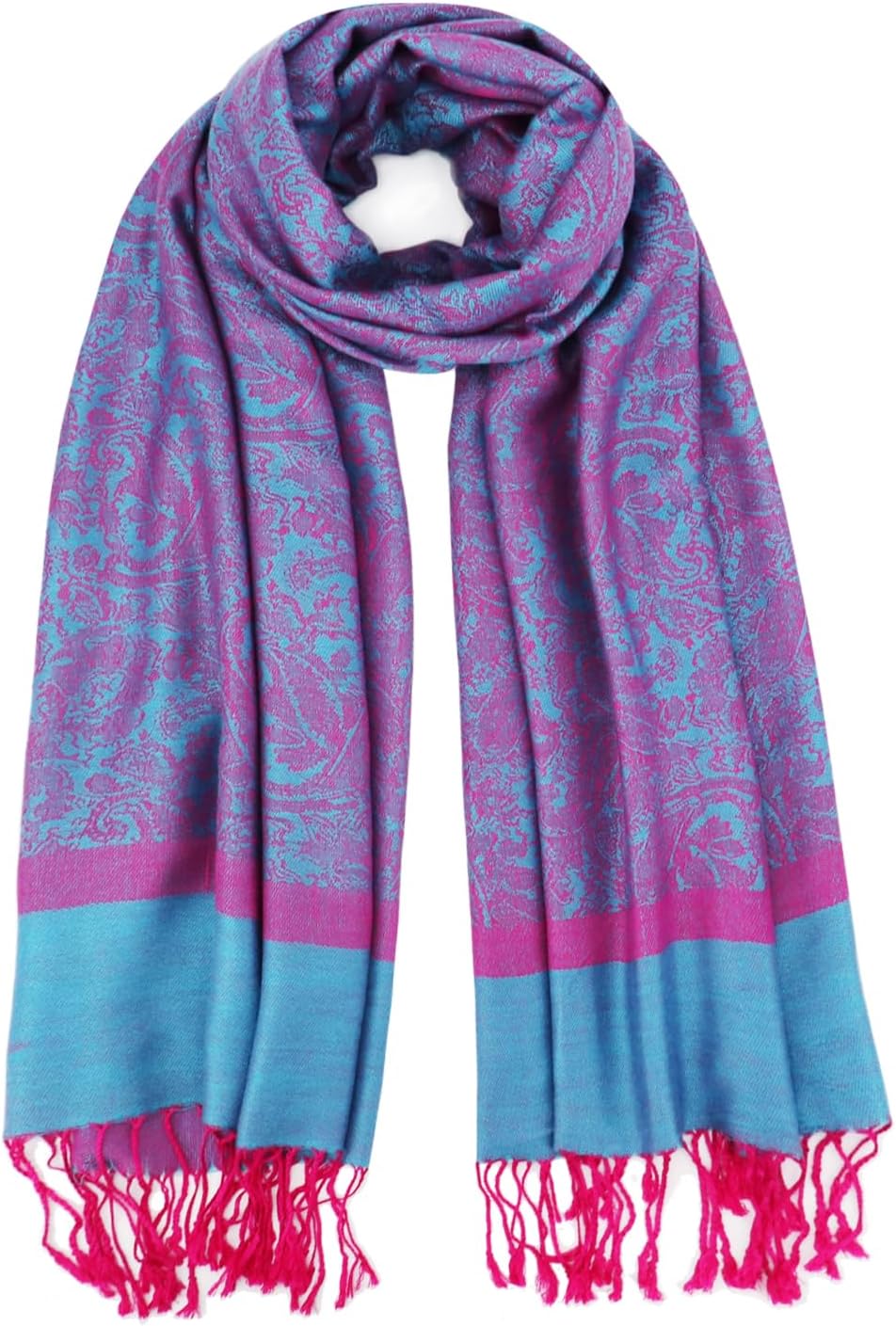 vimate Silky Paisley Pashmina Shawl Scarf-Women's Soft Double-side Jacquard Pashminas Wrap for Evening Dress Travel Shawl
