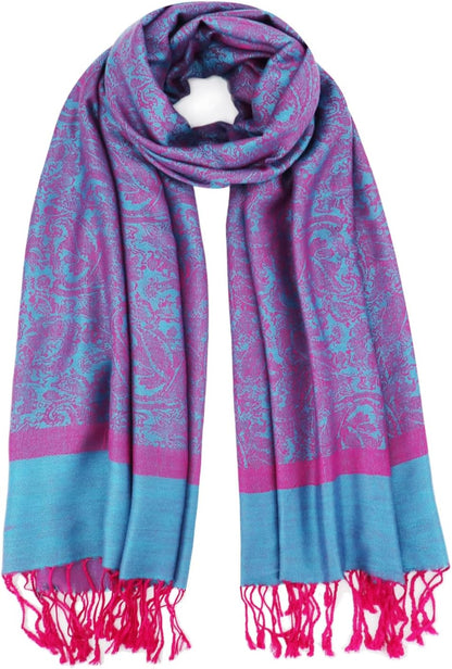 vimate Silky Paisley Pashmina Shawl Scarf-Women's Soft Double-side Jacquard Pashminas Wrap for Evening Dress Travel Shawl
