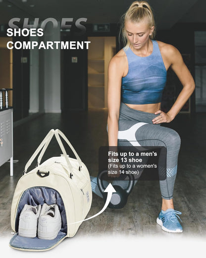Gym Bag Womens Mens with Shoes Compartment and Wet Pocket Travel Duffel Bag for Women for Plane Sport Gym Tote Bags Swimming Yoga Waterproof Weekend Overnight Carry on Bag Hospital Holdalls - Colors C